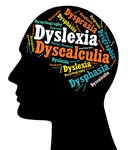 Brain icon with dyslexia